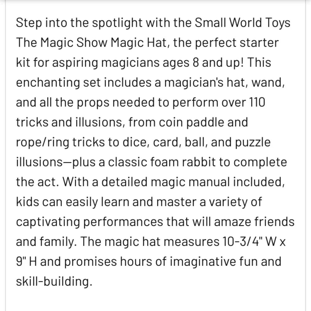 New: The Magic Show Magic Hat from Small World Creative